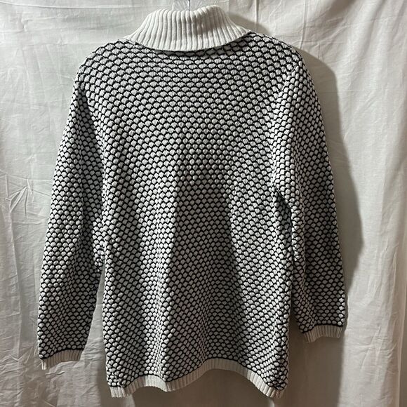 Karen Scott Cotton Texture 2-Tone Turtleneck Long Sleeve Sweater Large - Picture 7 of 8
